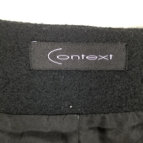 Context Wool Blend Cardigan Jacket Cropped 3/4 Sleeves 3 Button Black Blazer 16 - Picture 6 of 10